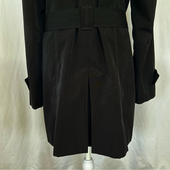 London Fog Women's Single Breasted Double Lapel Black Trench Coat Sz Medium - Picture 6 of 16